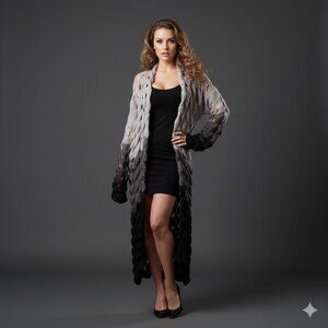 Fashion Nova Black and Gray Women's Cardigan